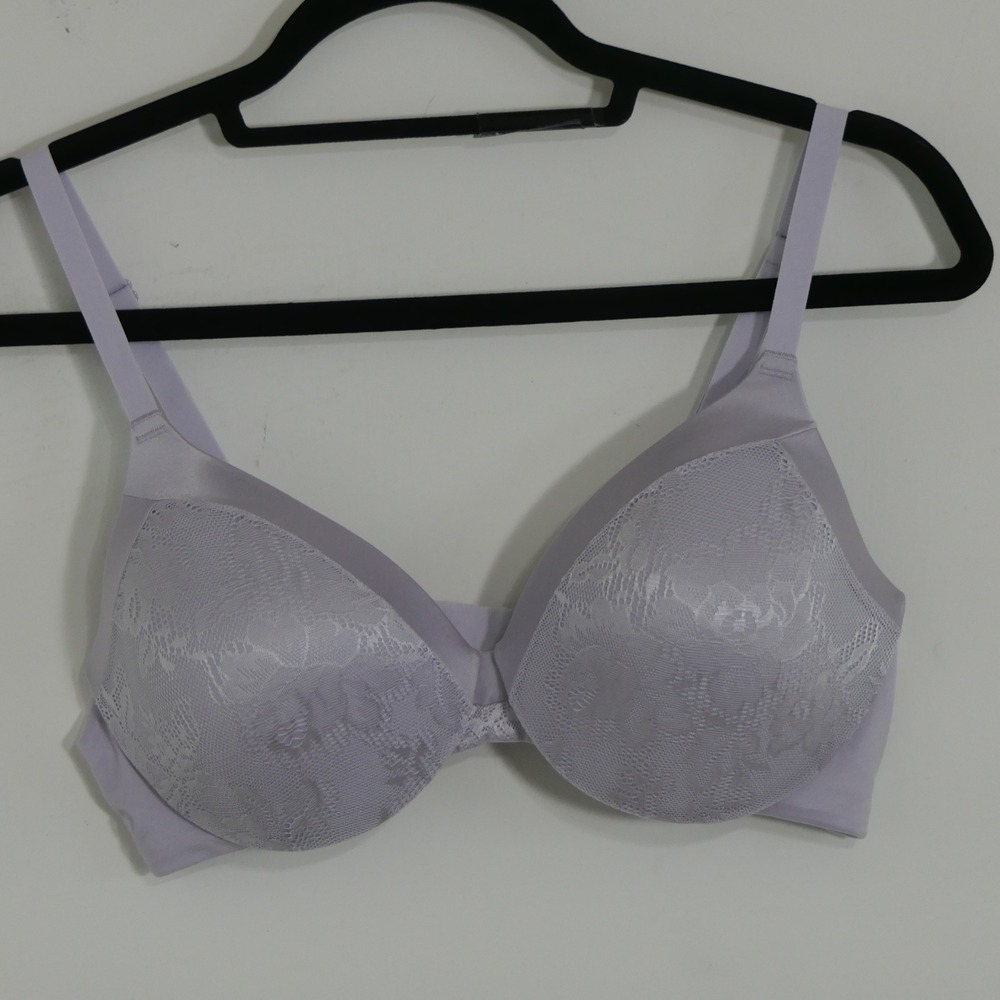 Maidenform Womens Bra 38B Lavender Lace Demi Comfort Devotion Romantic Feminine - Picture 1 of 6